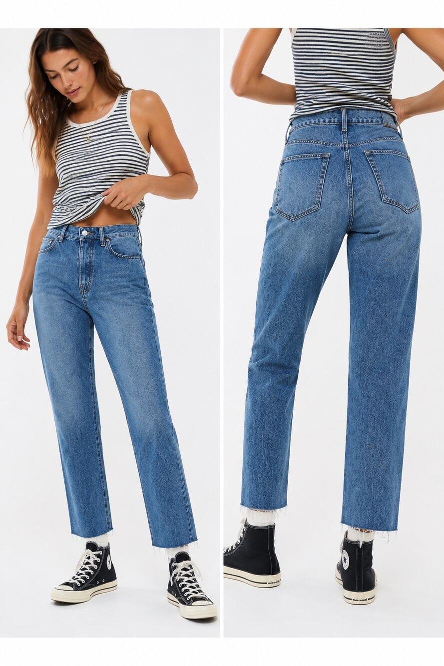 NWT Urban Outfitters BDG Dillon Straight Leg Raw Hem Jeans Blue Women’s 30x32